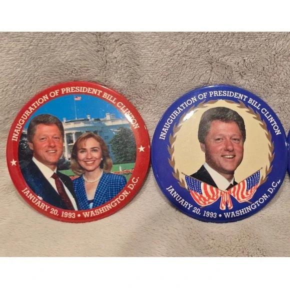 Bill Clinton Inauguration 1993 Political Memorabilia Pins Set‎ 5 Piece Lot - Picture 2 of 3